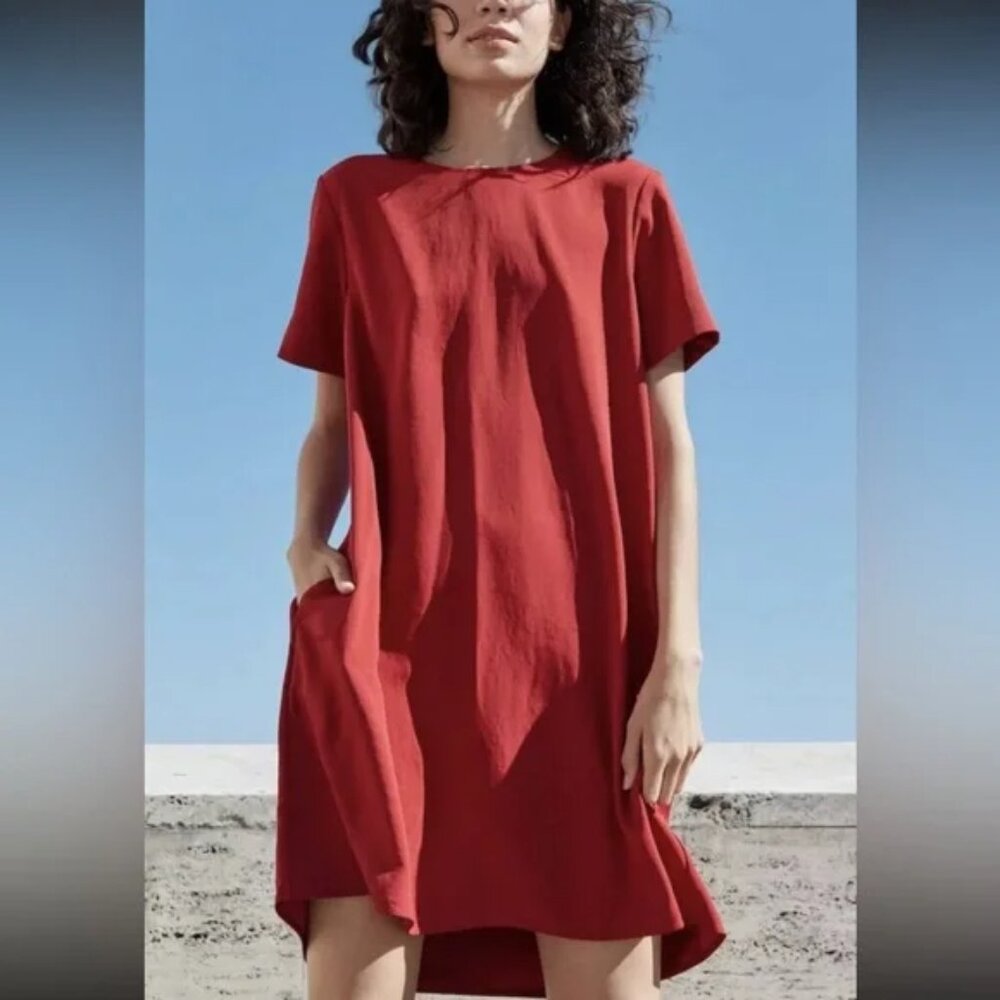 Everlane The Japanese GoWeave Short-Sleeve A-Line Dress 00, NWT